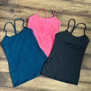 lululemon athletica Y back tank - Pink, Teal, Charcoal